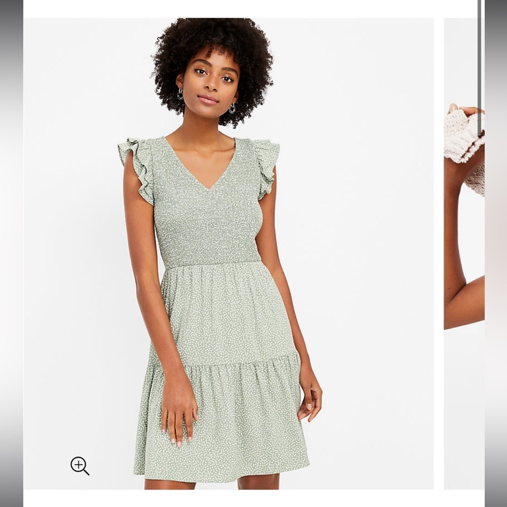 Dotted smocked tiered dress